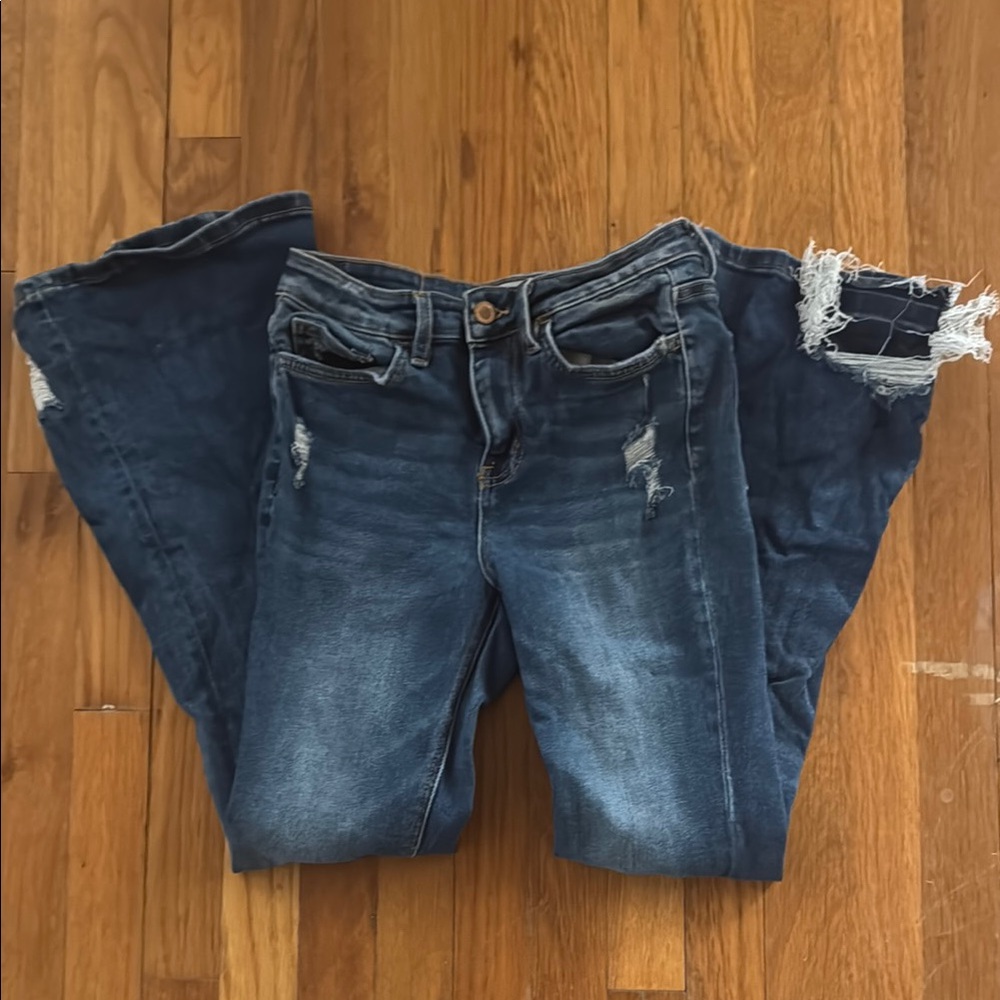 Distressed Blue Jeans